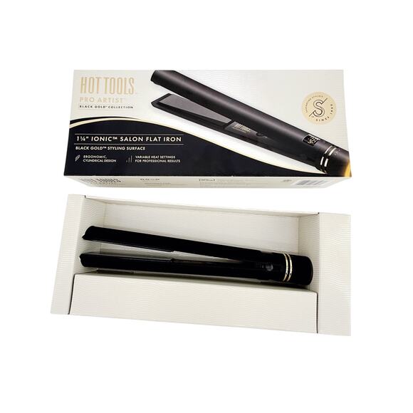 HOT TOOLS Pro Artist Black Gold Ionic 1 1/4 Inch Flat Iron main image 5
